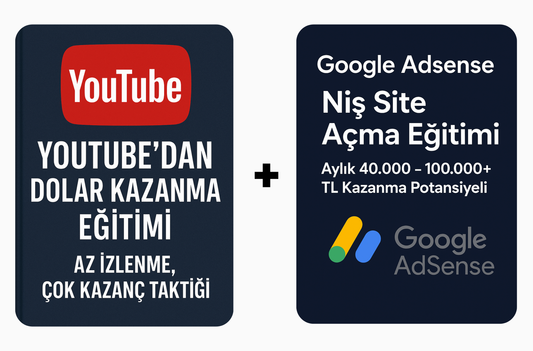 YouTube’dan Dolar Kazanma Eğitimi + Google Adsense Niş Site Açma Eğitimi (2 Eğitim Bir Arada)